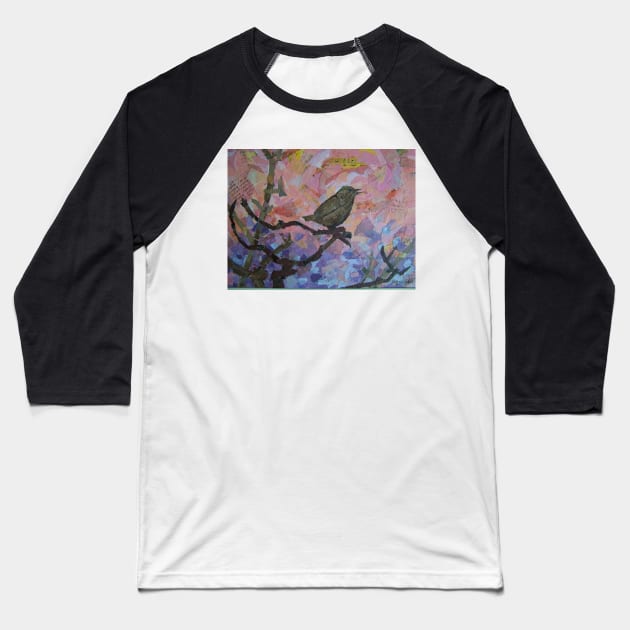 Wren singing at dawn Baseball T-Shirt by thryngreen